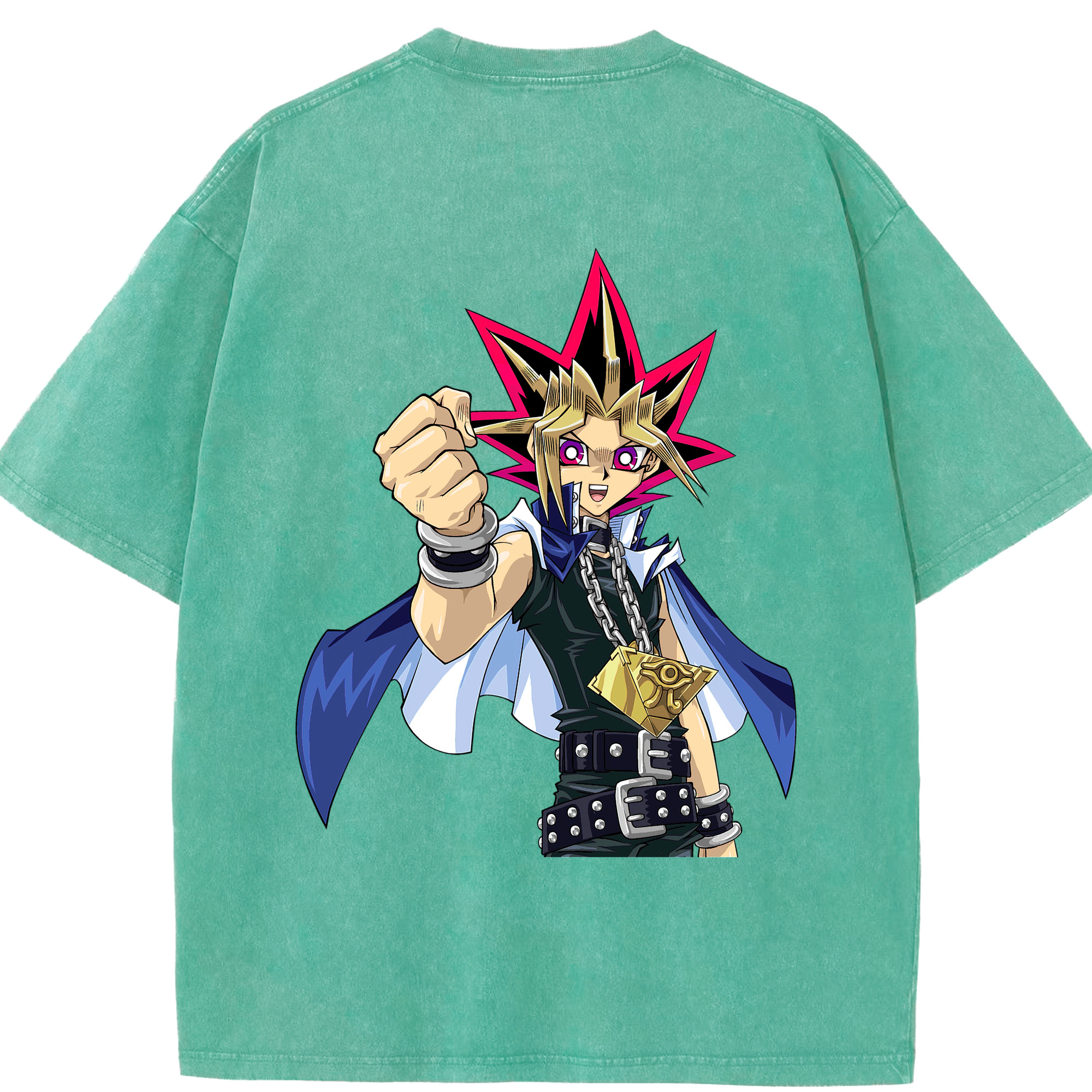 （画像用） 遊☆戯☆王 Yu-Gi-Oh! 綿100% ヴィンテージ風 半袖Tシャツ（背面プリント）